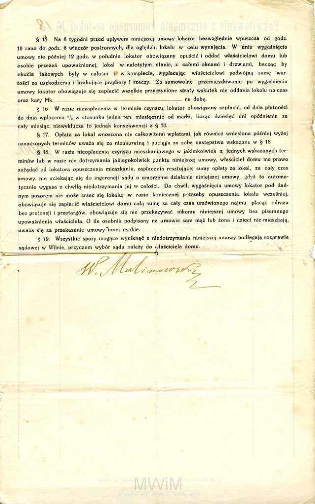 KKE 5738-11.jpg - (rosyjski i polski) Dok. Kopie. Umowy Najmu Lokalu wystawiona przez Wincentego Malinowskiego dla Benedykta Graszko, Wilno, 1919 r./1 I 1921 r./20 IV 1922 r.